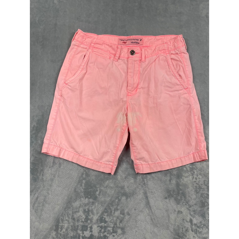 American Eagle Prep Shorts Mens‎ 32 Neon Pink Chino Cotton 100% Casual SS-17